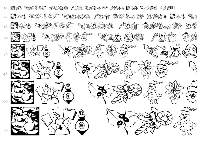 KR Christmas Dings 2004 font waterfall